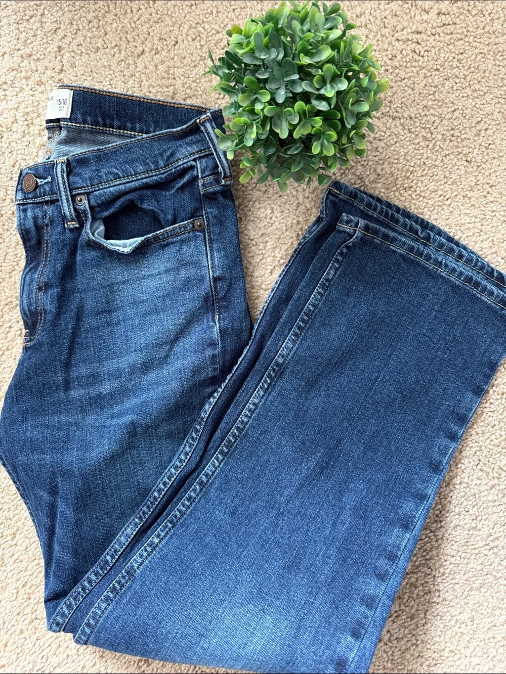 Abercrombie & Fitch Kids Dark Blue Boot Cut Jeans 15/16